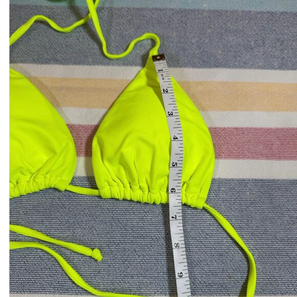 NWOT Neon Yellow Tie Bikini Set – Size Medium - Picture 8 of 8